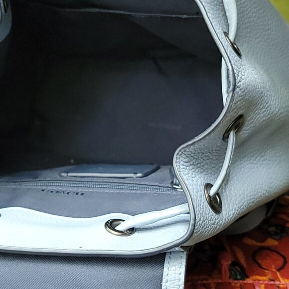 Coach Pebbled Leather Backpack – Light Blue – Excellent Condition - Picture 5 of 5